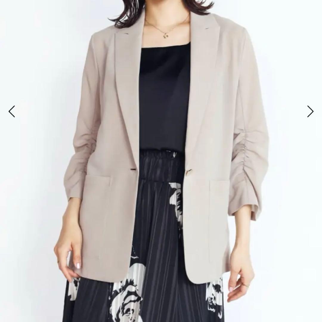 新品＊FENNEL フェンネルギャザースリーブテーラーカラージャケット ヤマダヤ