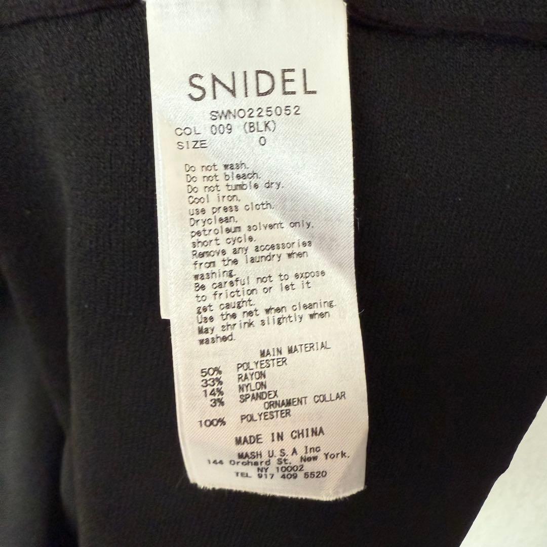 ②スナイデル ビッグレースカラーニットワンピース ブラック 0