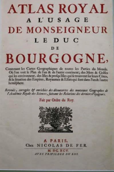 kico　西洋古地図　1695年　地図帳のタイトルページ　活版印刷・銅版画