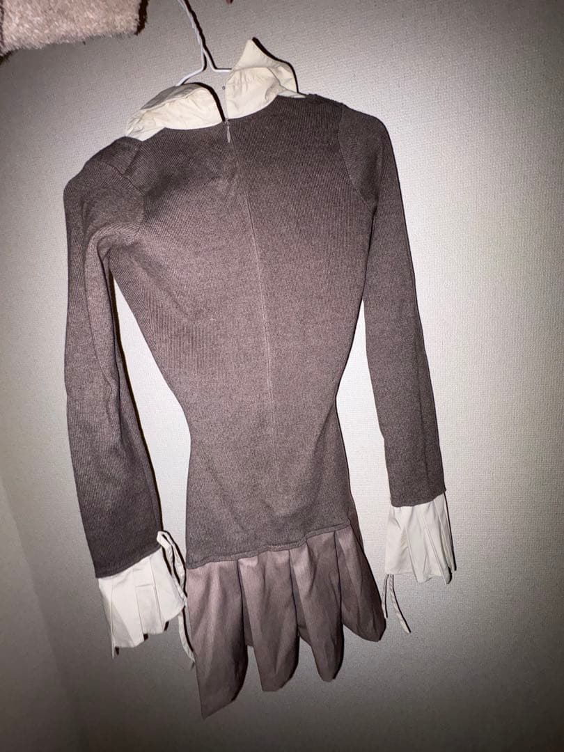 Darich ダーリッチ シャツドッキングプリーツミニワンピース