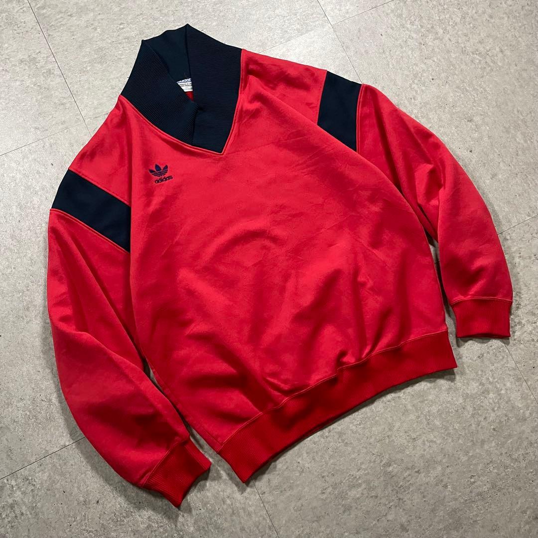 80s adidasデサント製 トレフォイルロゴ スウェット プルオーバー 古着