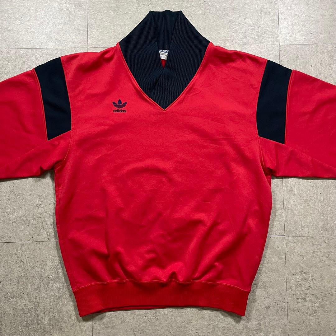 80s adidasデサント製 トレフォイルロゴ スウェット プルオーバー 古着
