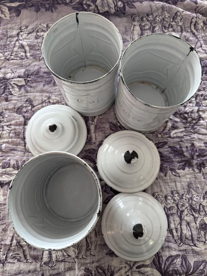 アンティーク　ホーロー　キャニスター　セット　フランスアンティーク