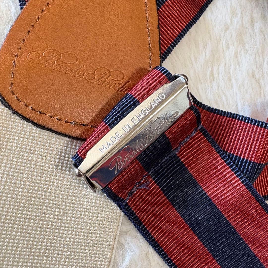 ブルックスブラザーズ ストライプ柄サスペンダー 未使用級美品 イングランド製