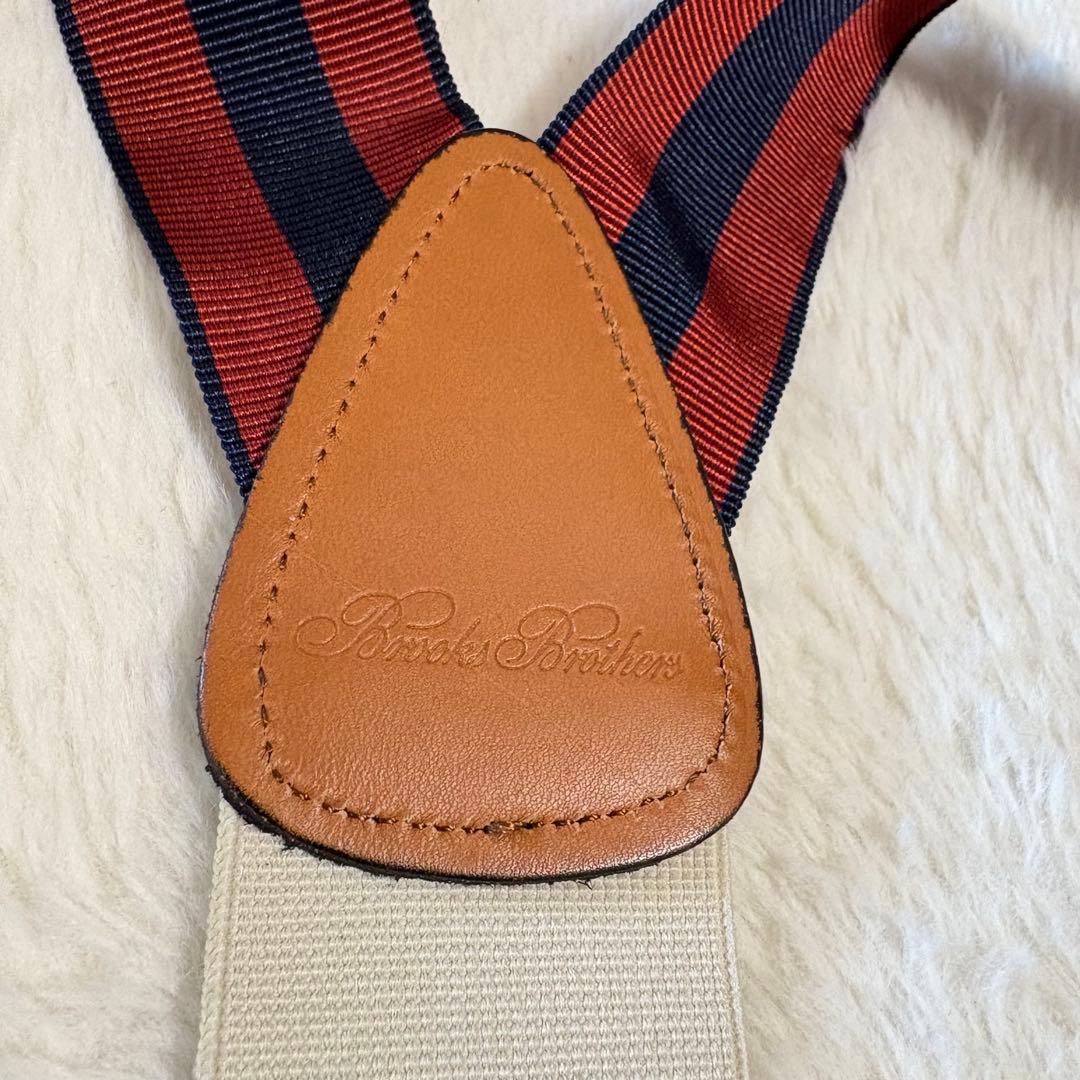 ブルックスブラザーズ ストライプ柄サスペンダー 未使用級美品 イングランド製