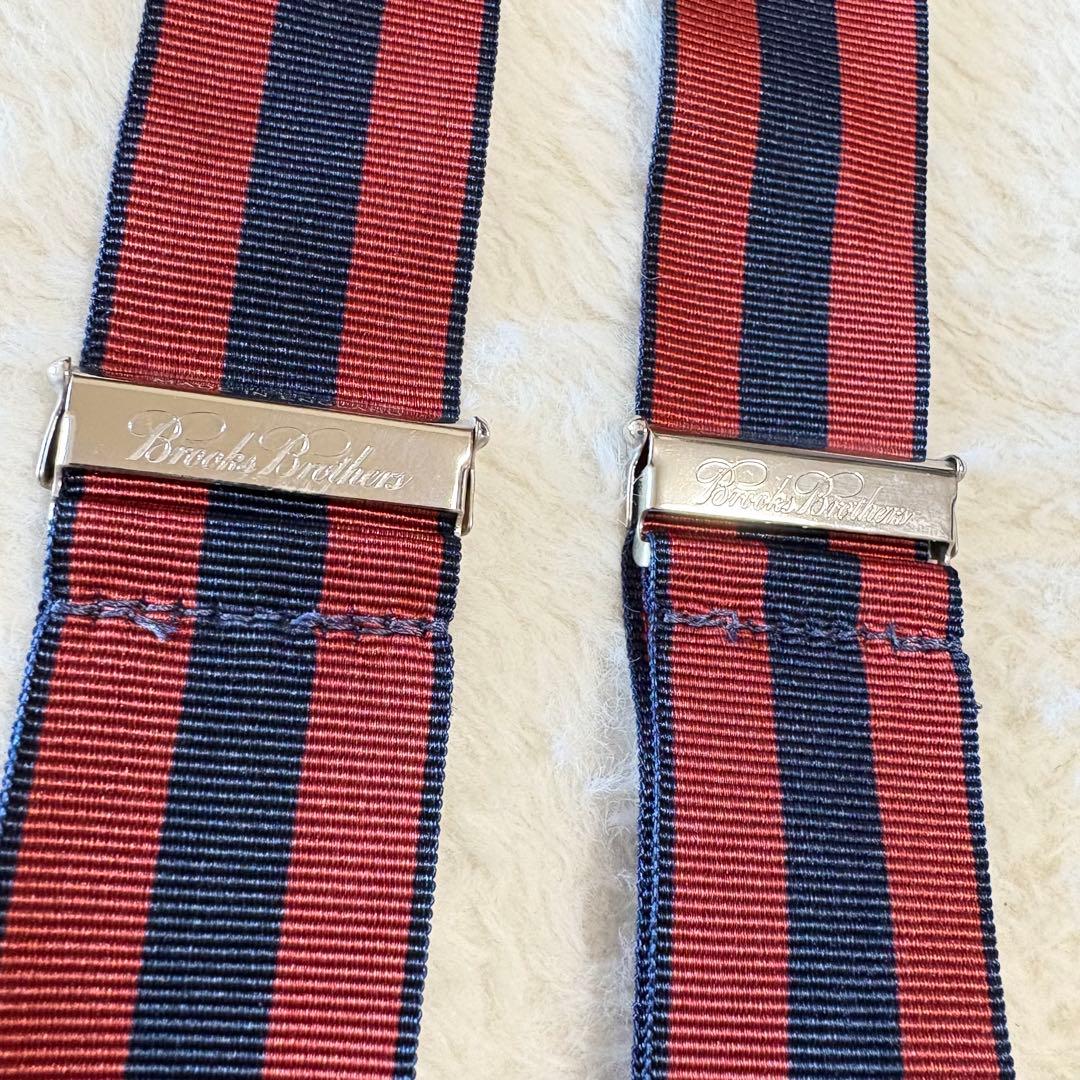 ブルックスブラザーズ ストライプ柄サスペンダー 未使用級美品 イングランド製