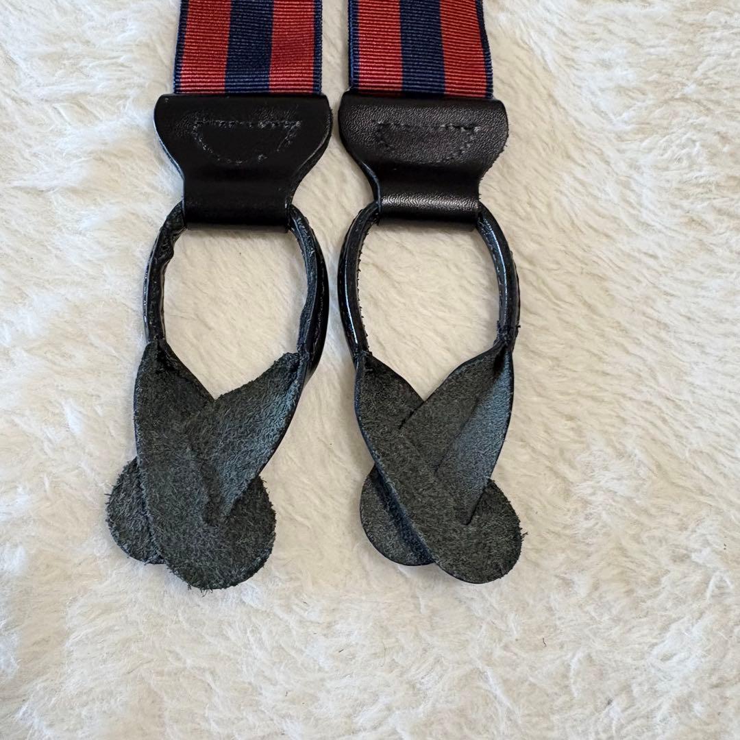 ブルックスブラザーズ ストライプ柄サスペンダー 未使用級美品 イングランド製