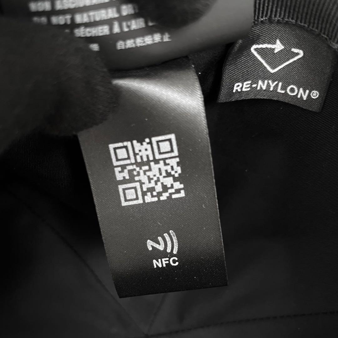 現行モデル 美品 プラダ ナイロン キャップ ブラック ロゴ XL PRADA