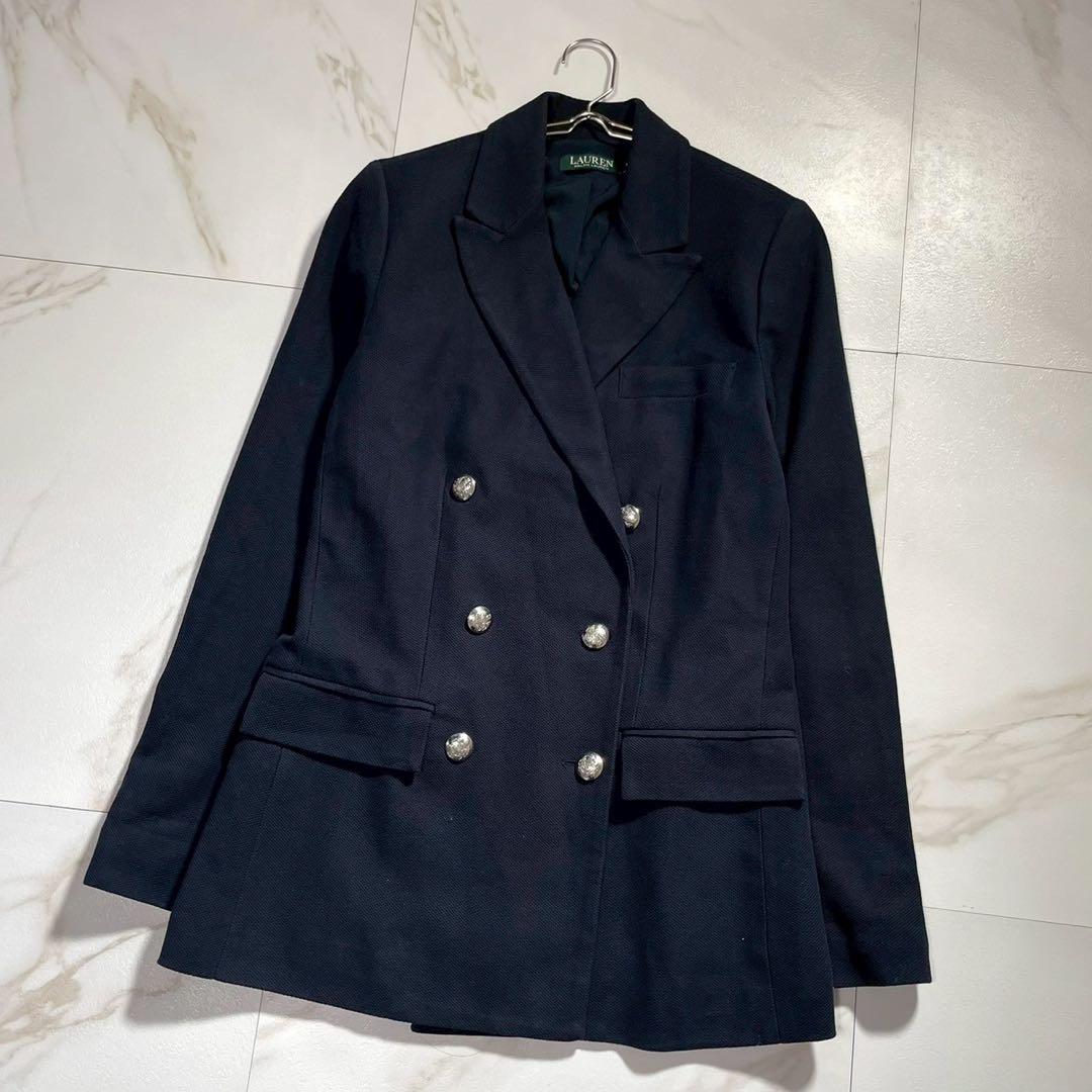 サイズ6✨ローレンラルフローレン 紺ブレ テーラードジャケット ダブル 銀ボタン