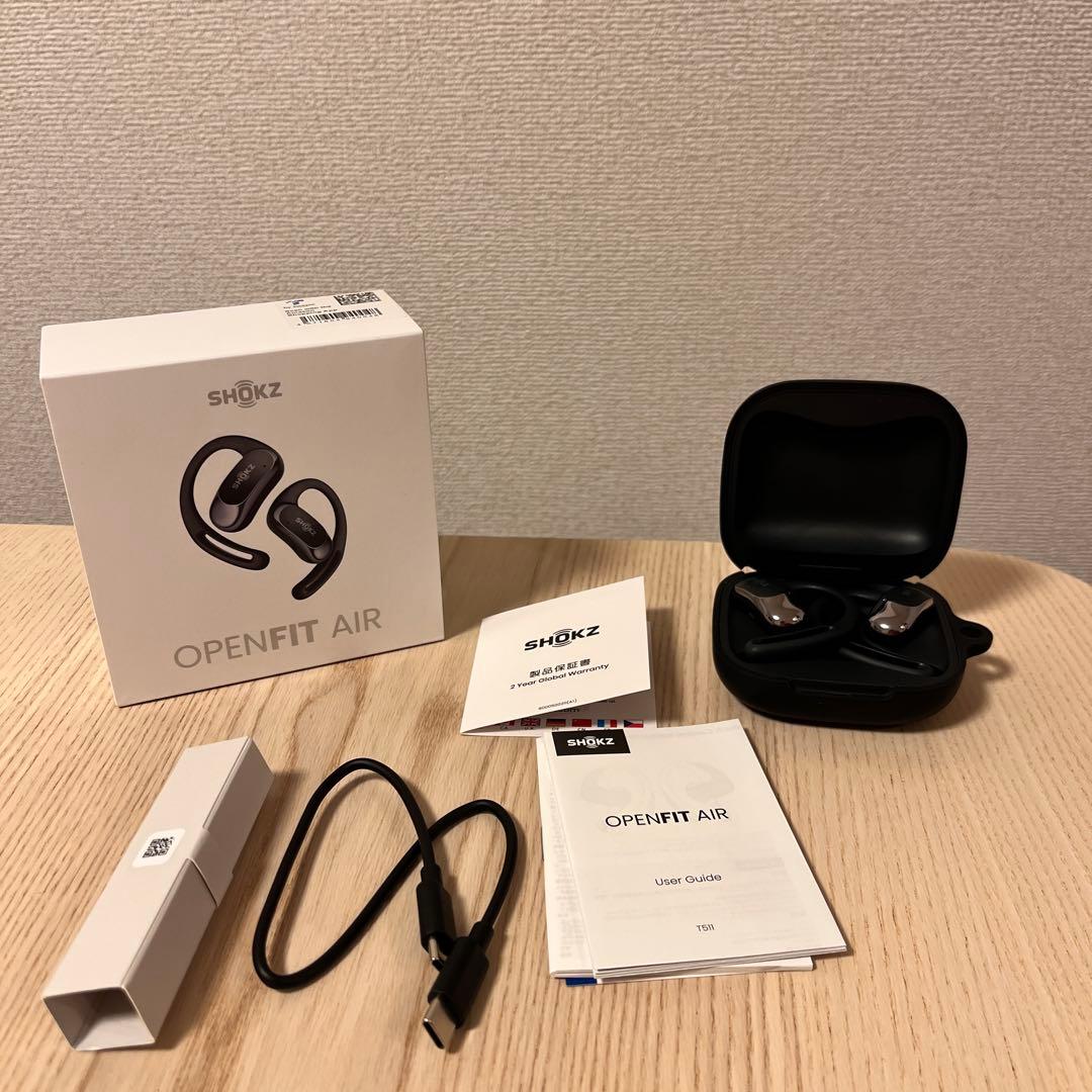 【美品】shokz OPENFIT AIR ブラック　シリコンケース付き