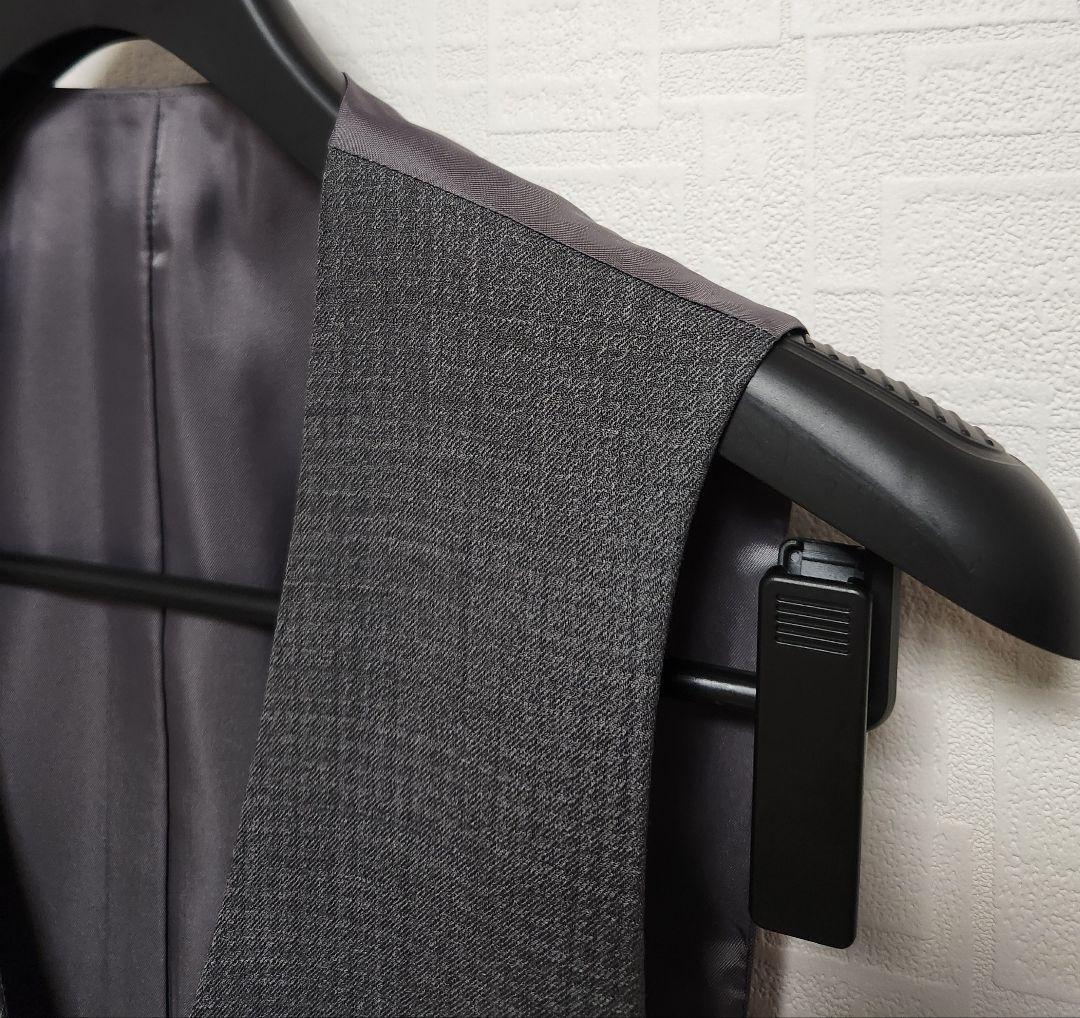 スーツセレクト　メンズ　スーツ　スリーピース　グレー　シャドーチェック柄　美品