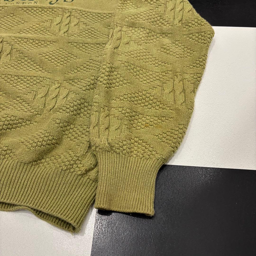 イングランド 製 Burberry's ロゴ ケーブル ニット 40 カーキ