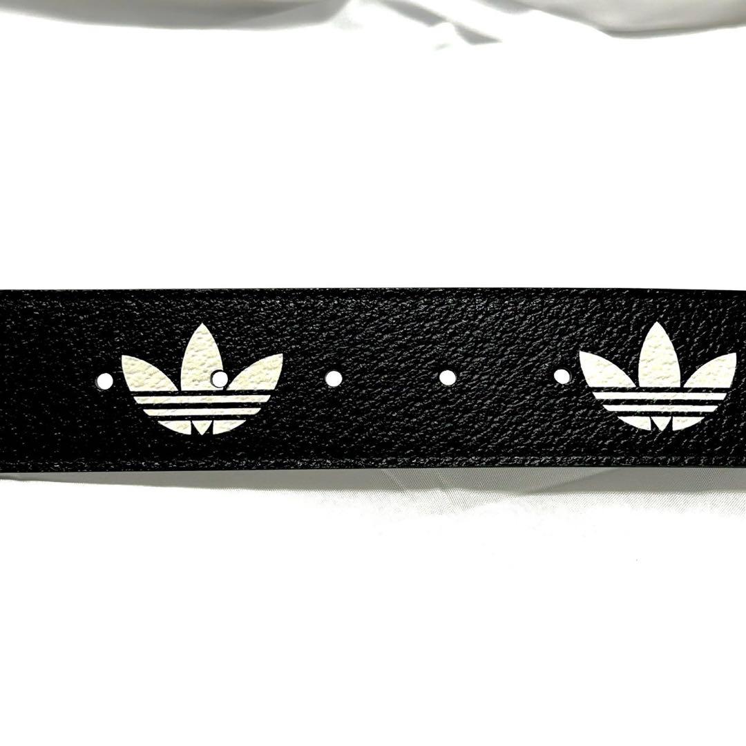 グッチ アディダス コラボ 限定 GGマーモント レザーベルト ブラック 黒色