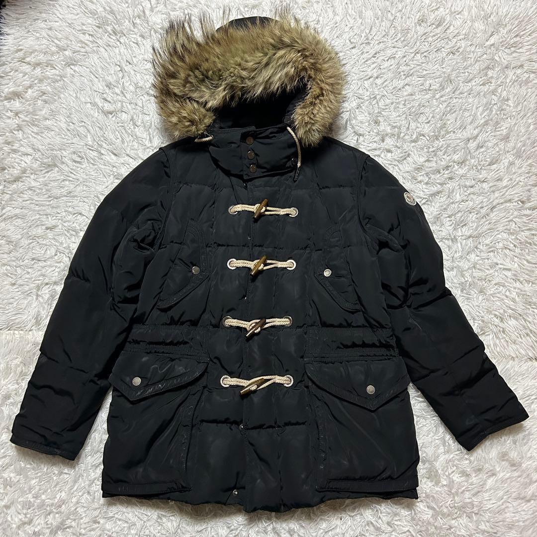 【】 モンクレール ダウンジャケット ブラック 激レア　肩ロゴ