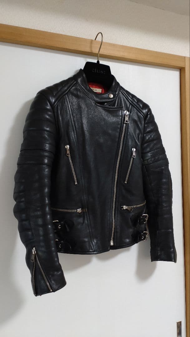 セリーヌceline フィービー　ブラック バイカー　ライダースジャケット