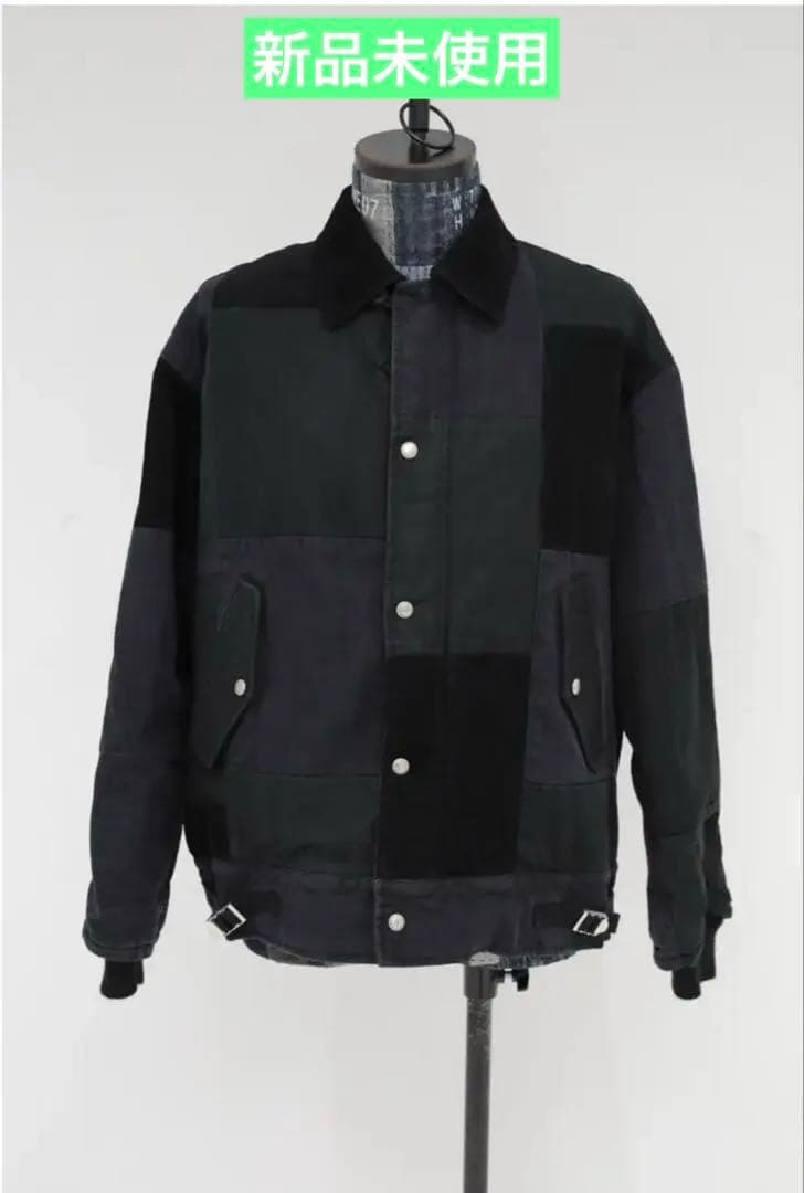 未使用　コムデギャルソンオム25FW 異素材パッチワークジャケットBLACK