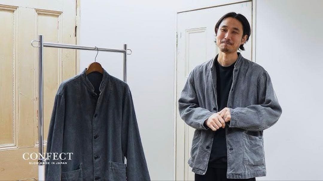 CONFECT 24SS リネンコットン ピグメントダイスタンドジャケット