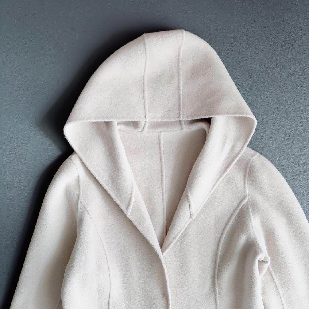 銀座マギー　platine　ウールフーデットコート　ダブルフェイス　リバー