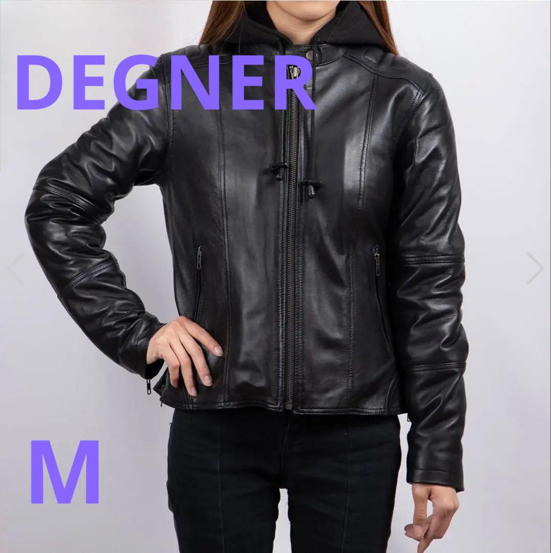 DEGNER デグナーシングルライダースジャケットフーディジャケット　2way