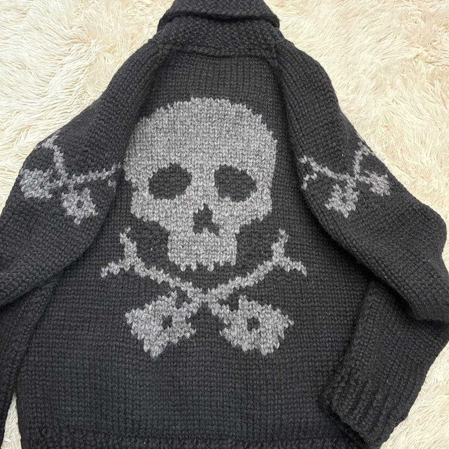 希少　Kanata　カナダ製　ハンドニット スカル 別注モデル　カウチンセーター