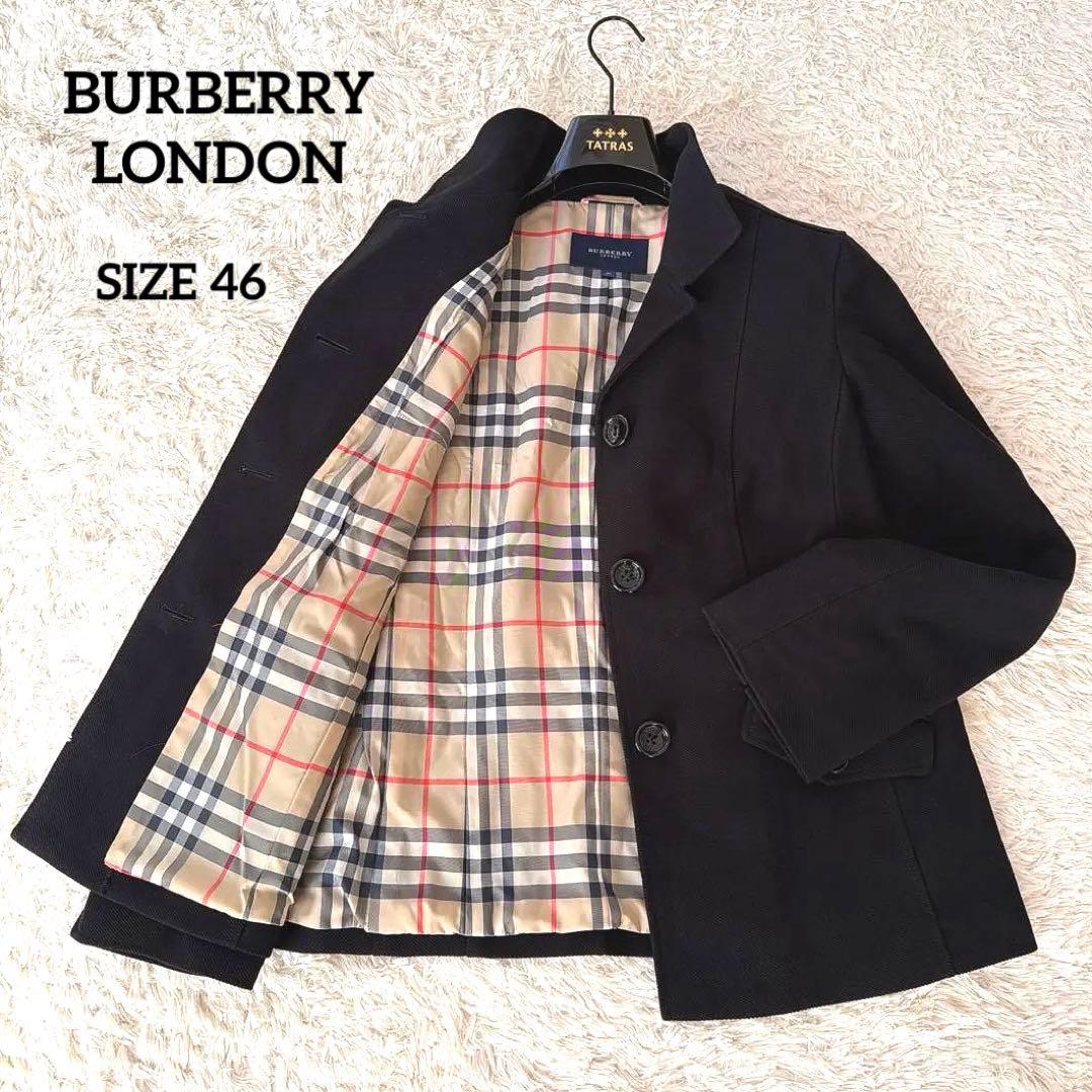【超美品】バーバリーロンドン テーラードジャケット ノバチェック 46