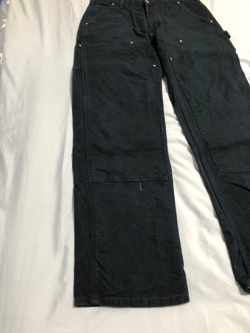 雰囲気○ 34x32 carhartt ダブルニーペインターパンツ ブラック