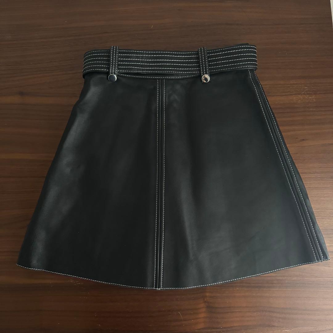 21日まで値下げ maje 本革ミニスカート ジッパー