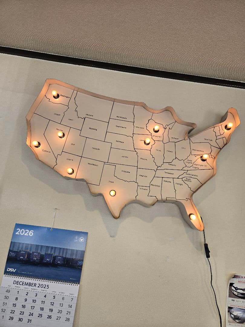 アメリカ合衆国地図型インテリア