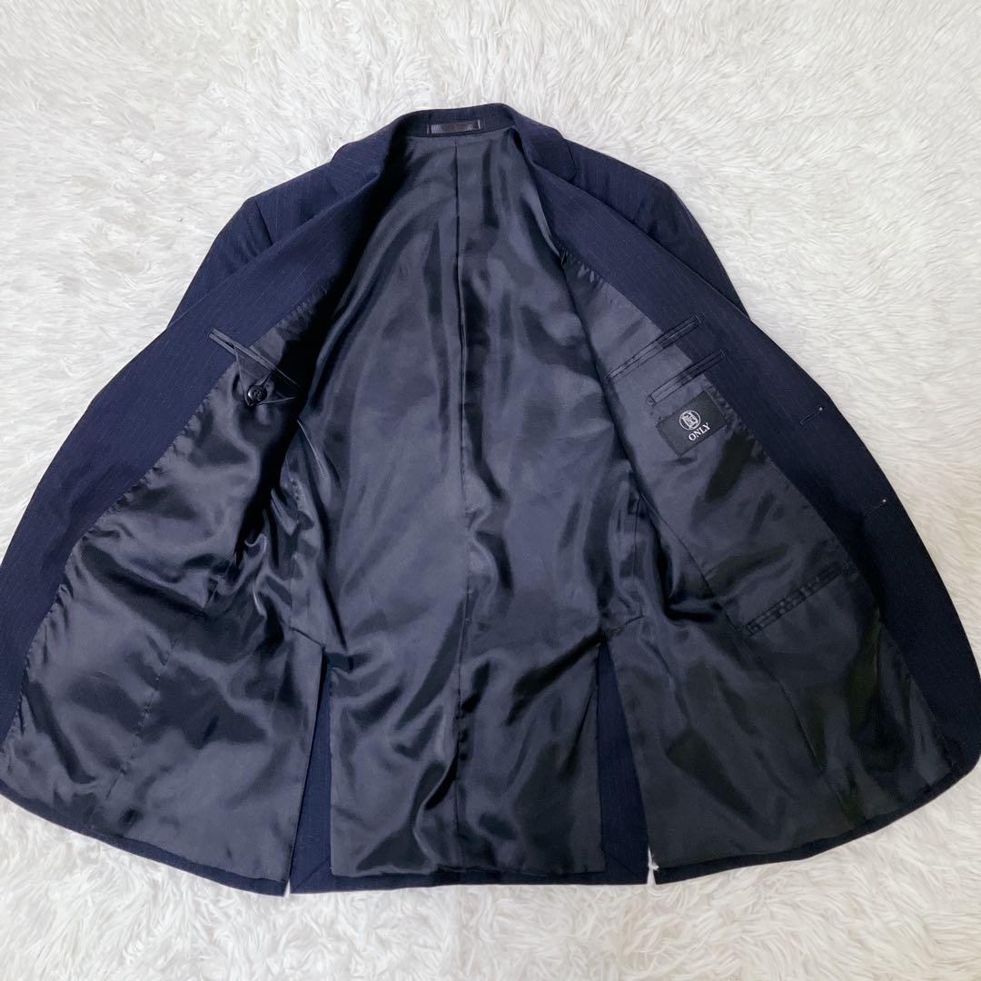 【美品】ONLY オンリー　3ピース　セットアップ　スーツ　ネイビー　ウール