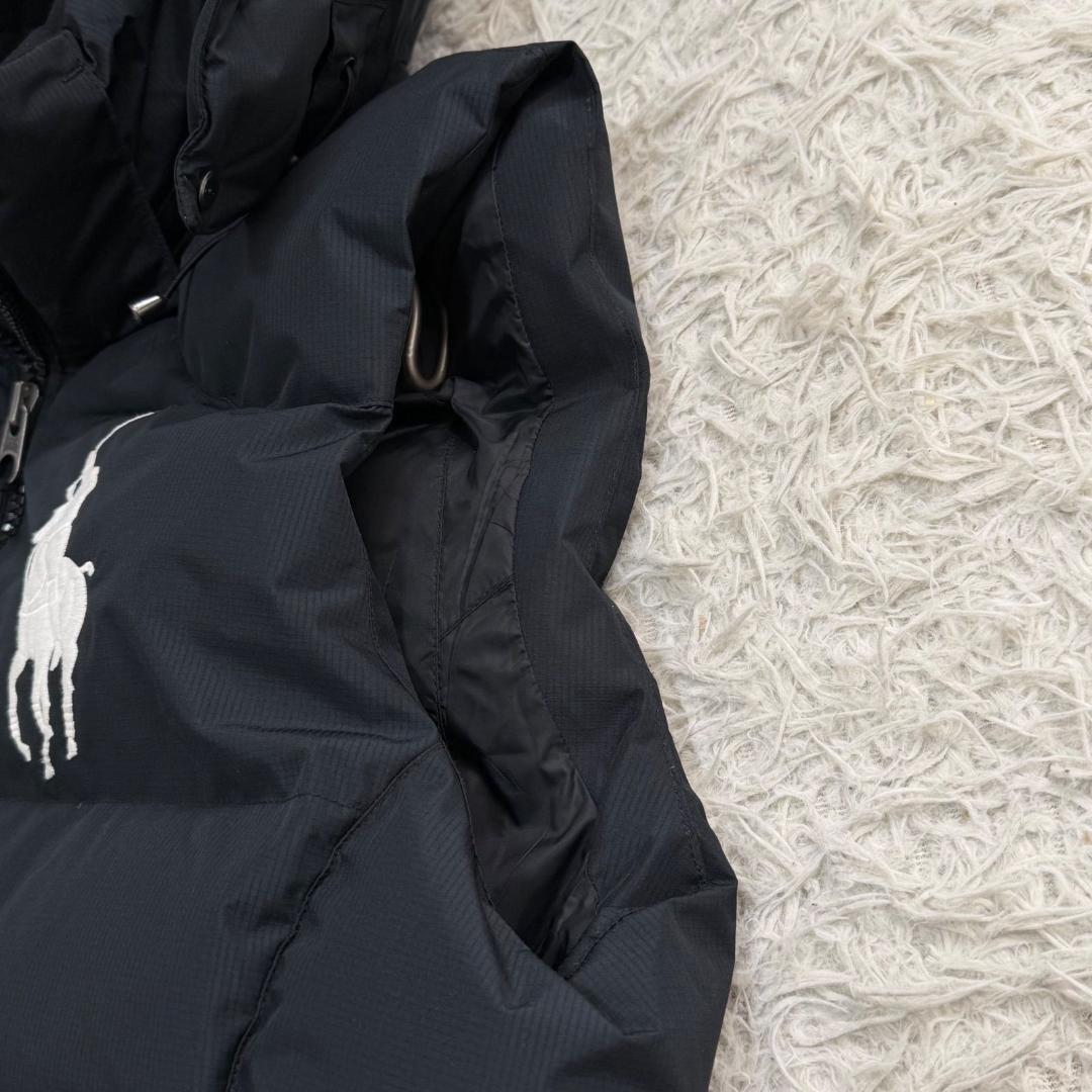 17093✨ポロラルフローレン L ビッグポニー ドローコード ダウンベスト 黒