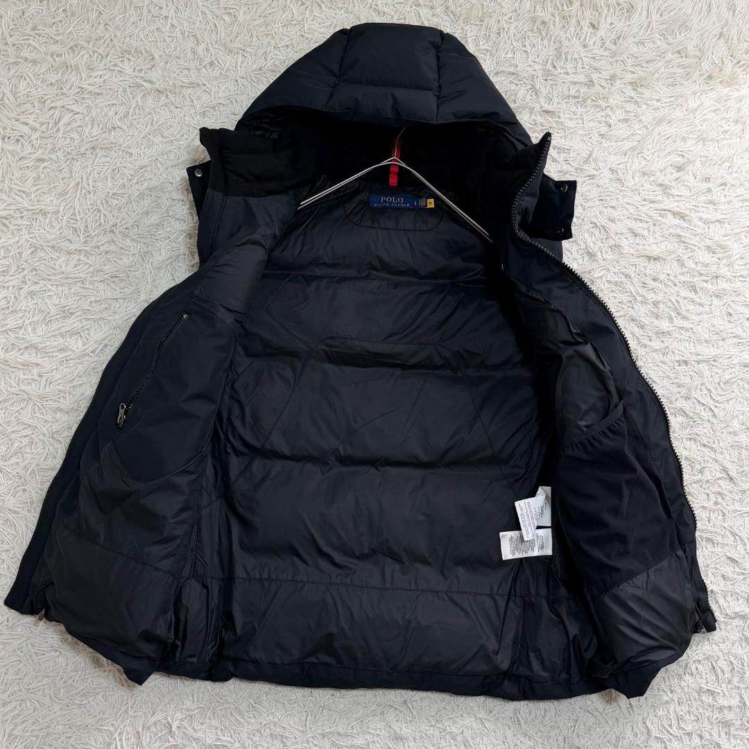 17093✨ポロラルフローレン L ビッグポニー ドローコード ダウンベスト 黒