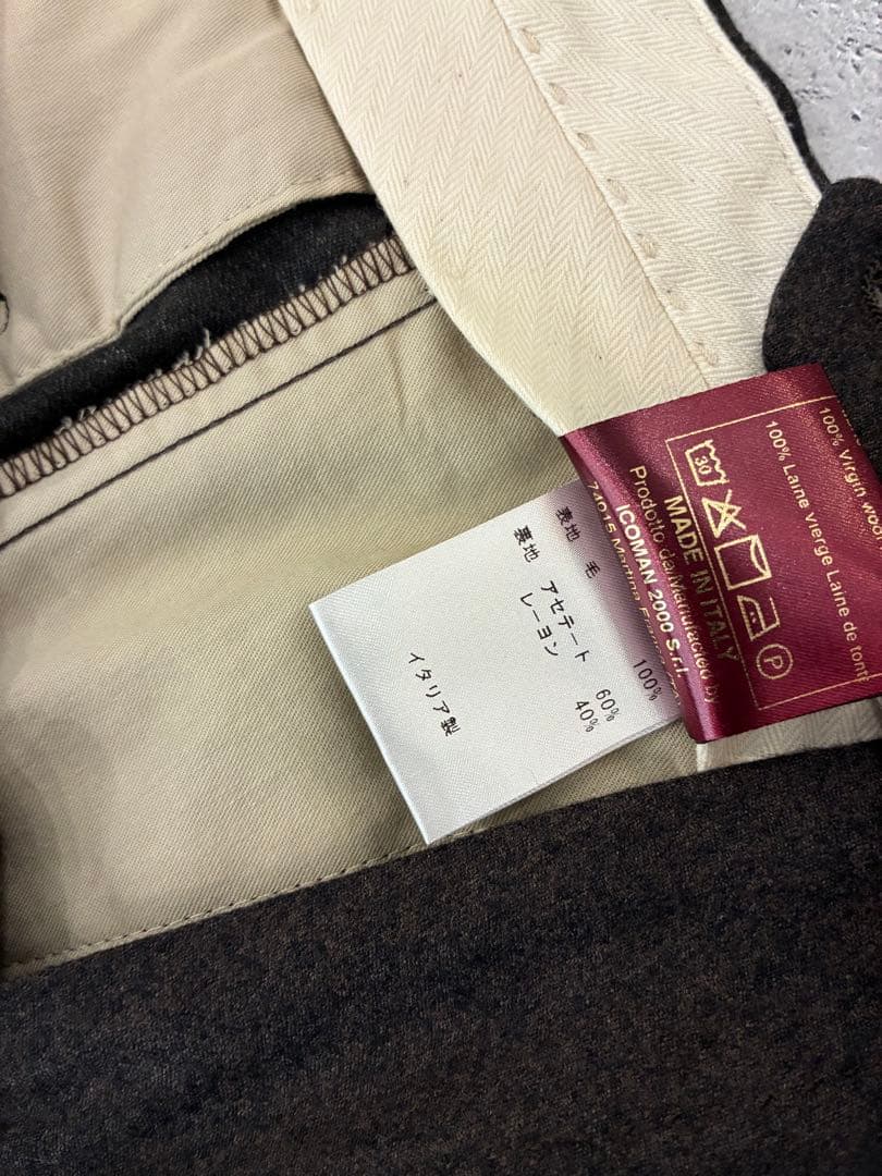 BERWICHベルウィッチ SAKE ワンプリーツ フランネル スラックス 44