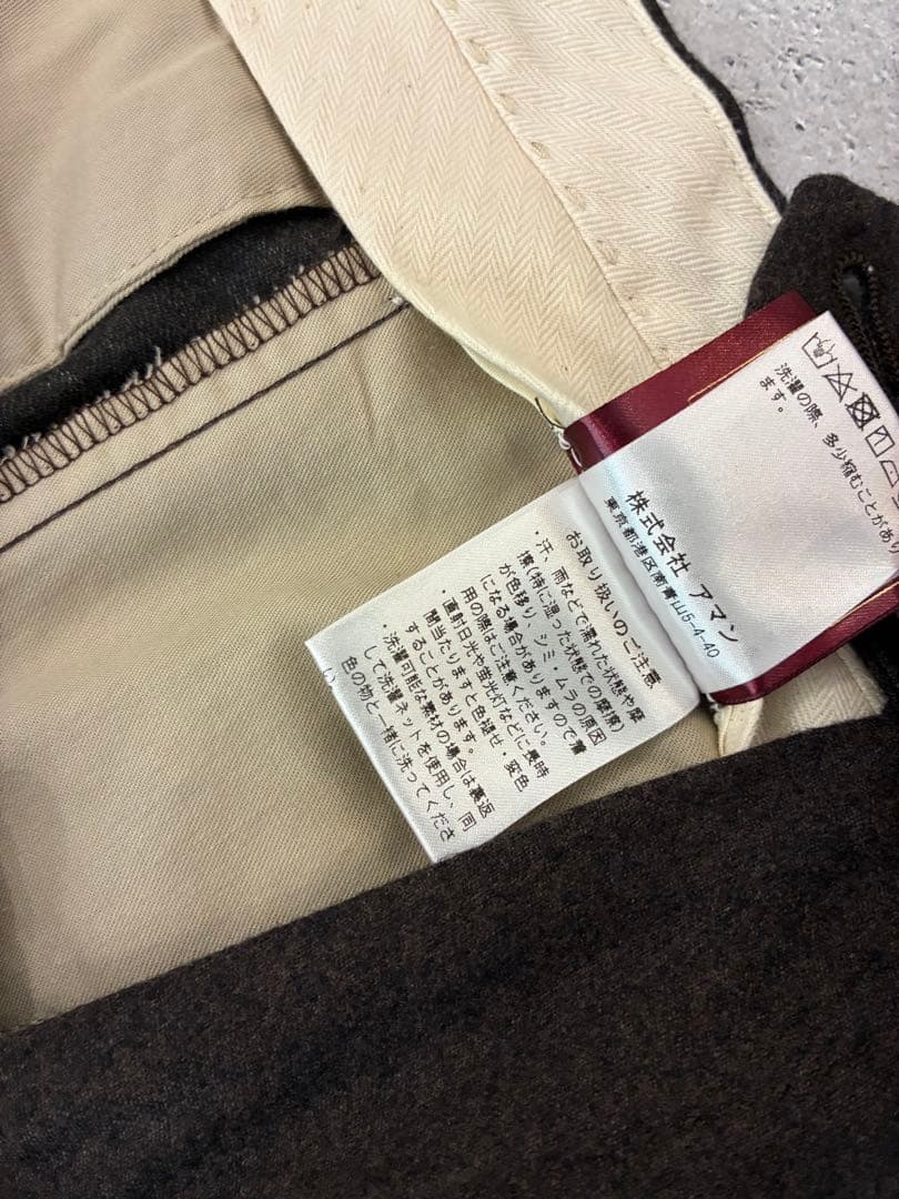 BERWICHベルウィッチ SAKE ワンプリーツ フランネル スラックス 44