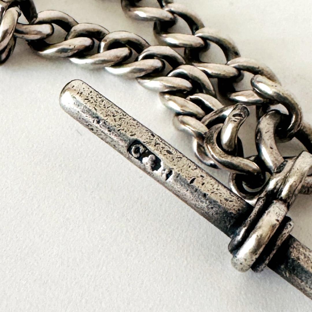 1890年★英国★アルバートチェーン/純銀製/アンティーク