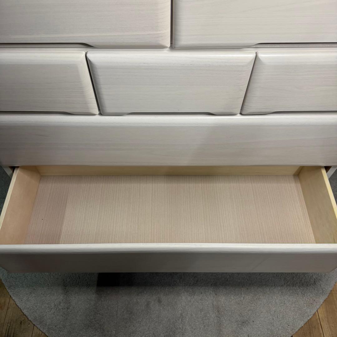 【492】ホワイト 木製 チェスト 10引き出し