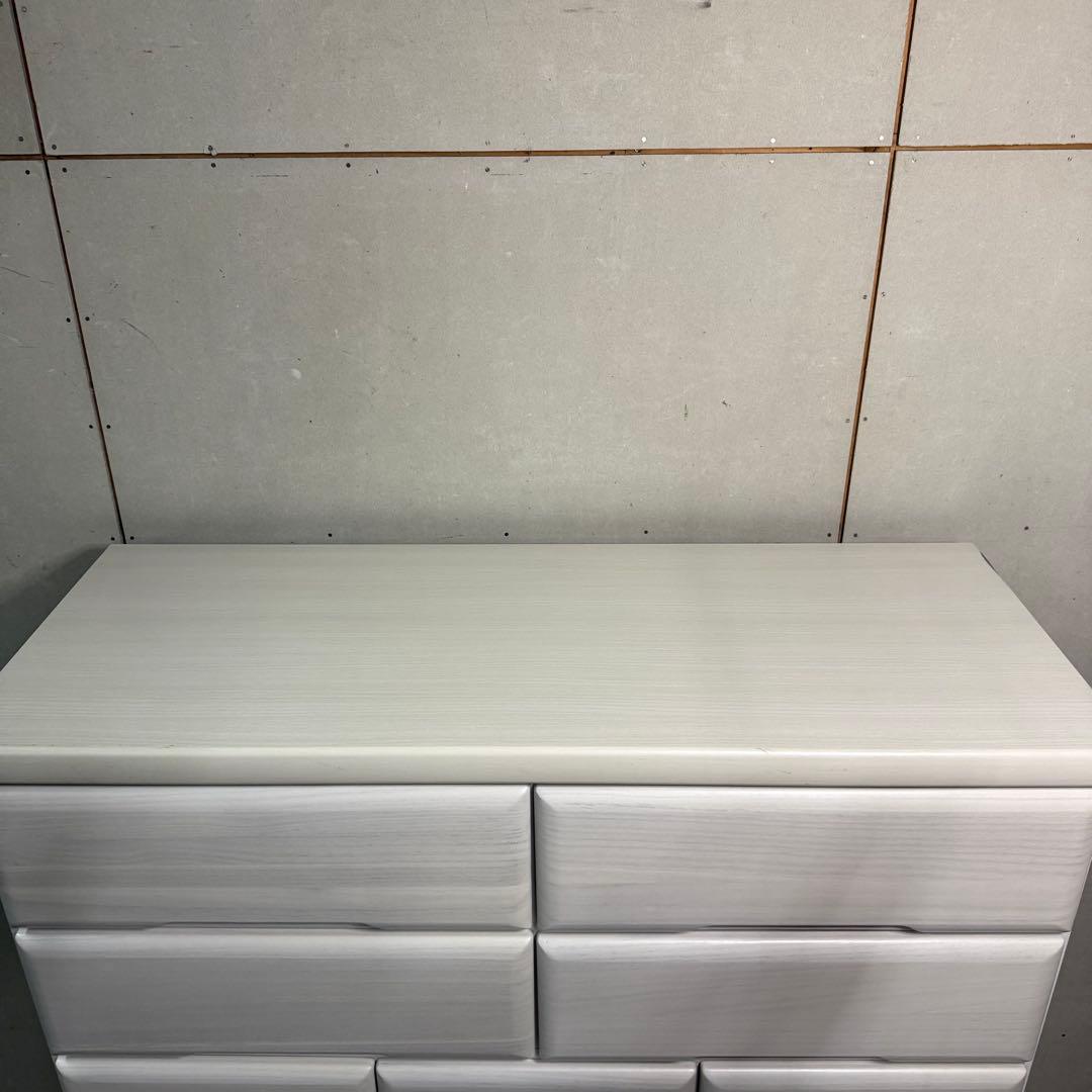 【492】ホワイト 木製 チェスト 10引き出し