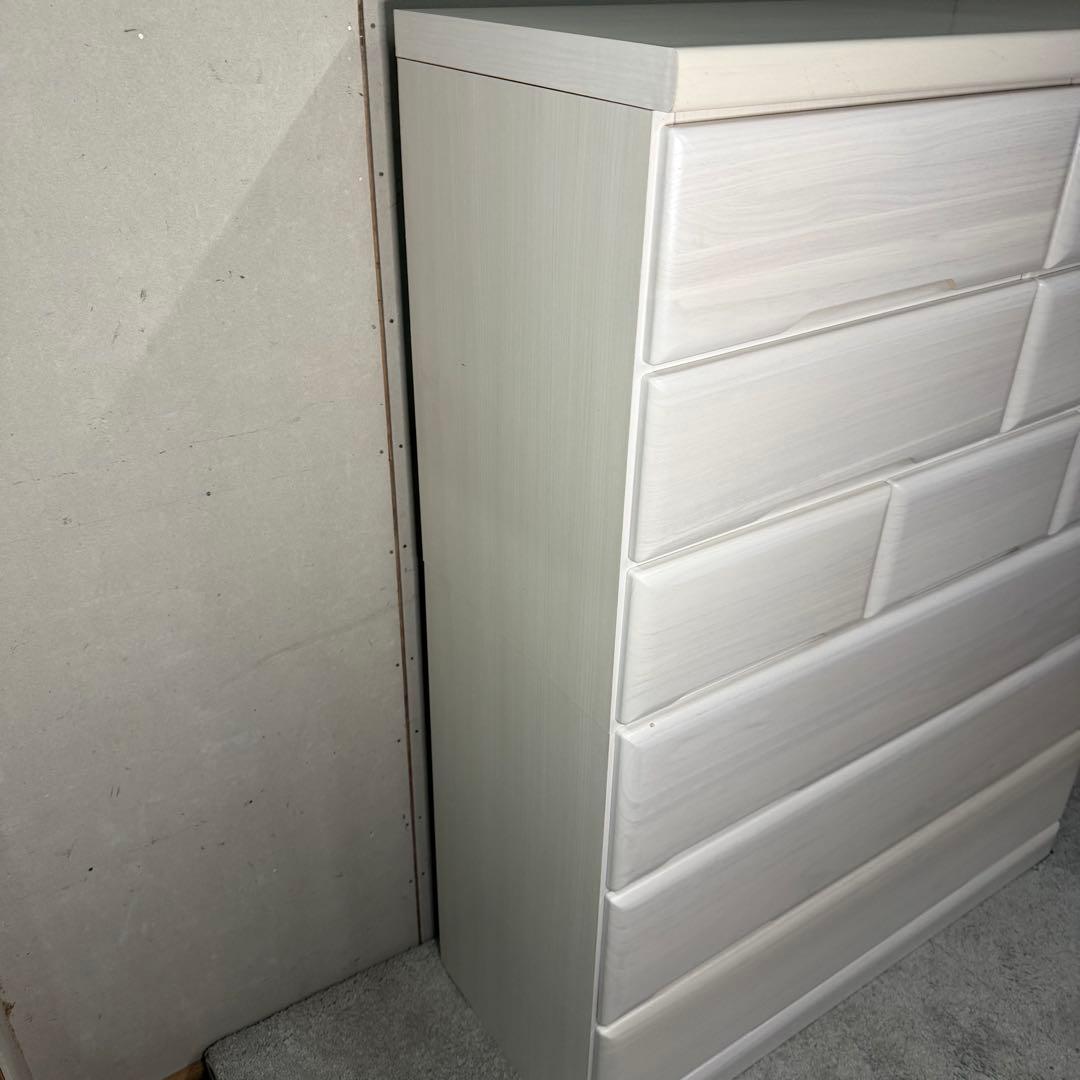 【492】ホワイト 木製 チェスト 10引き出し