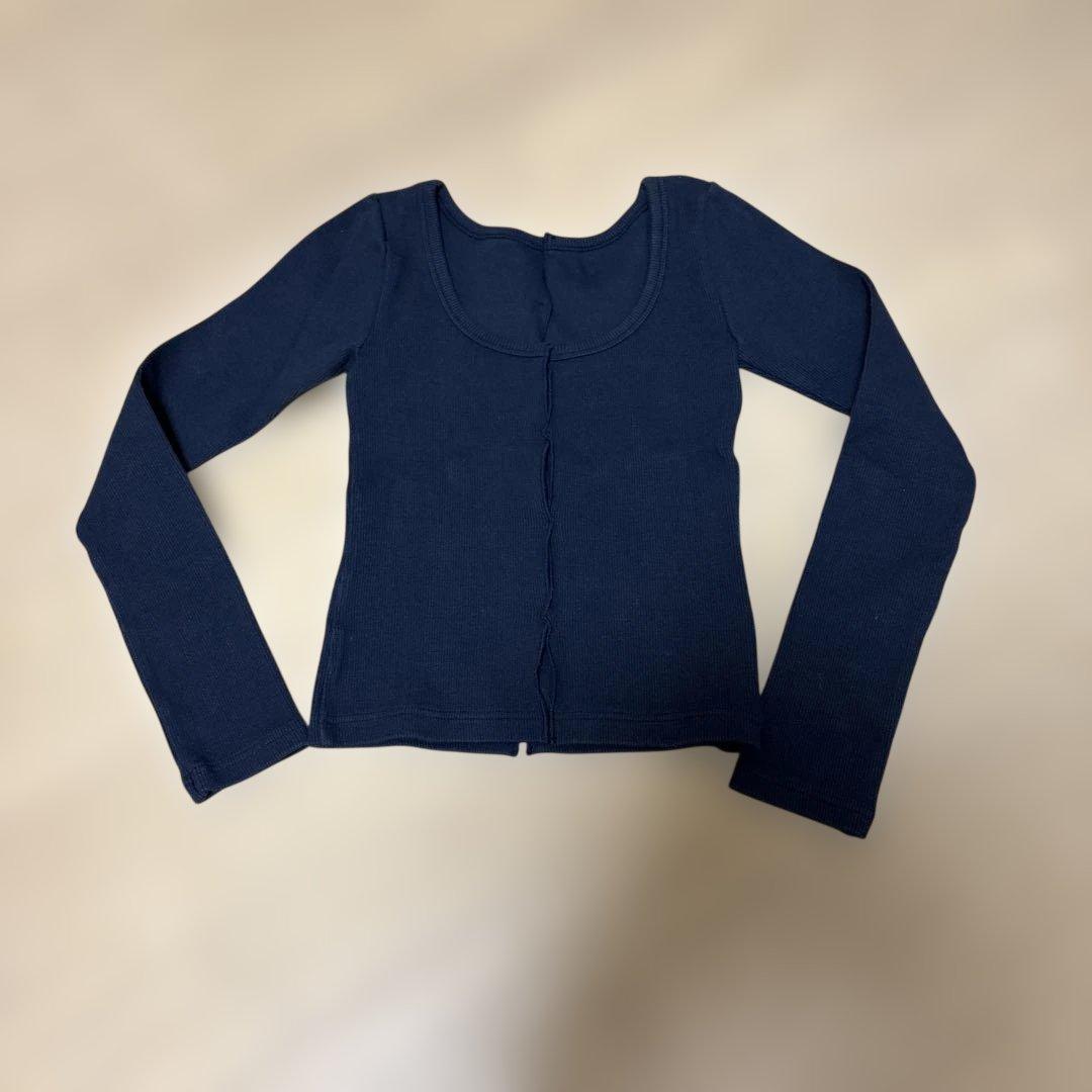 【美品】SHISHIKUI holed topp Navyシシクイ