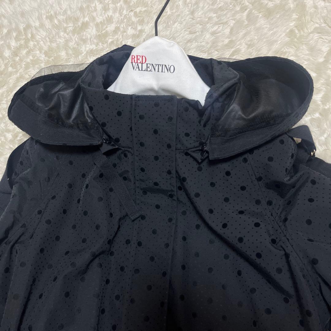 red valentino ドット柄 ブラック ジャケット フード付き
