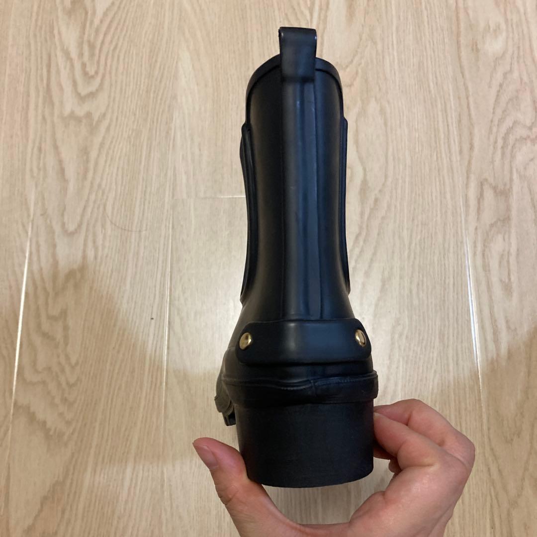 DIANA ブラック サイドゴア レインシューズ　L