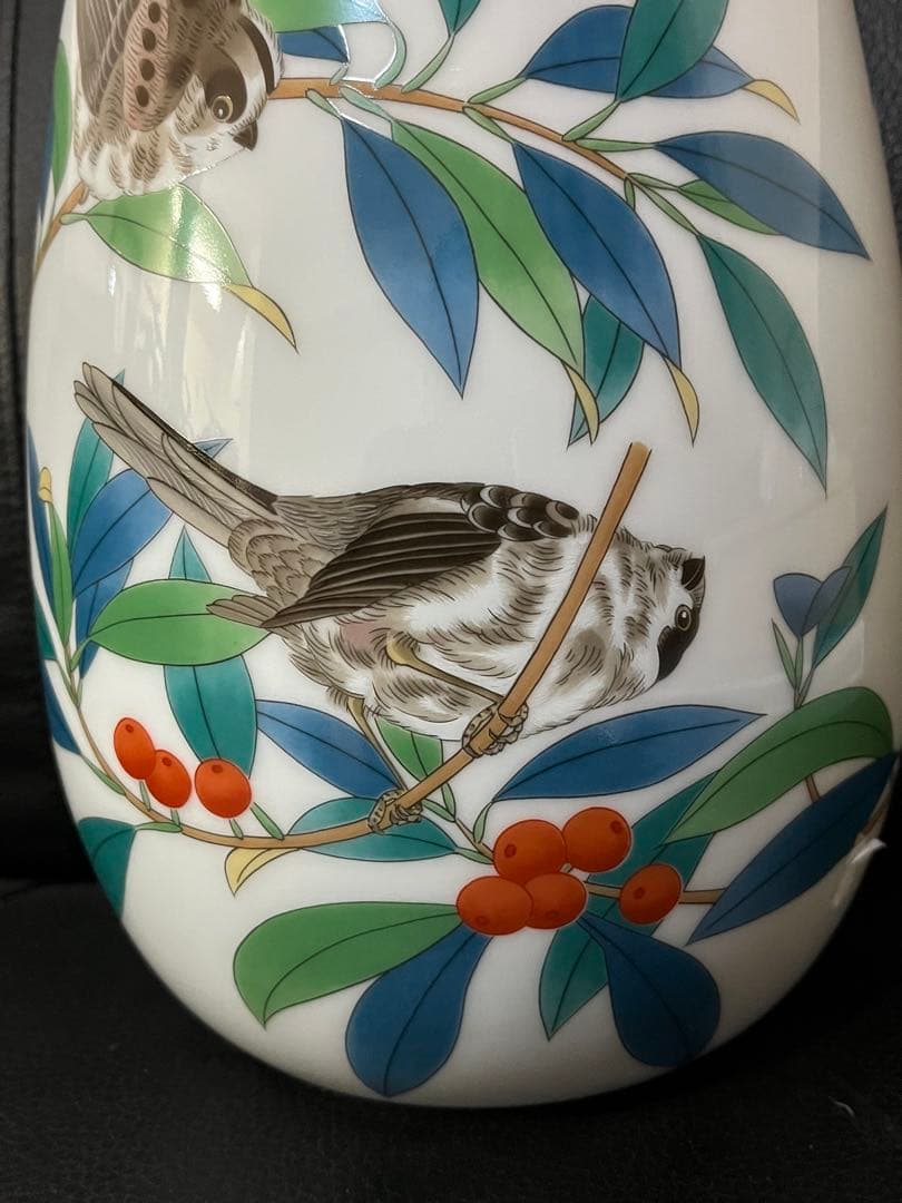 香蘭社 最高級 野鳥 花瓶