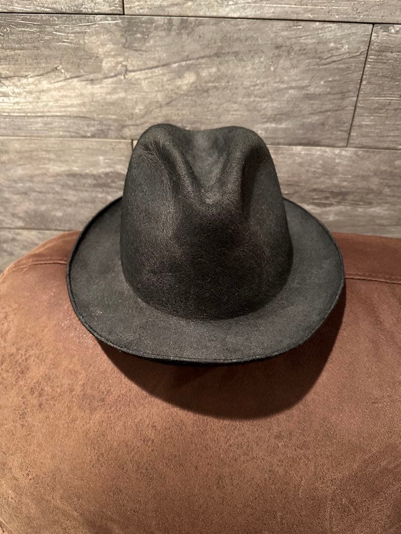 REINHARD PLANK 黒 フェルトハット　wax加工　レナード　プランク