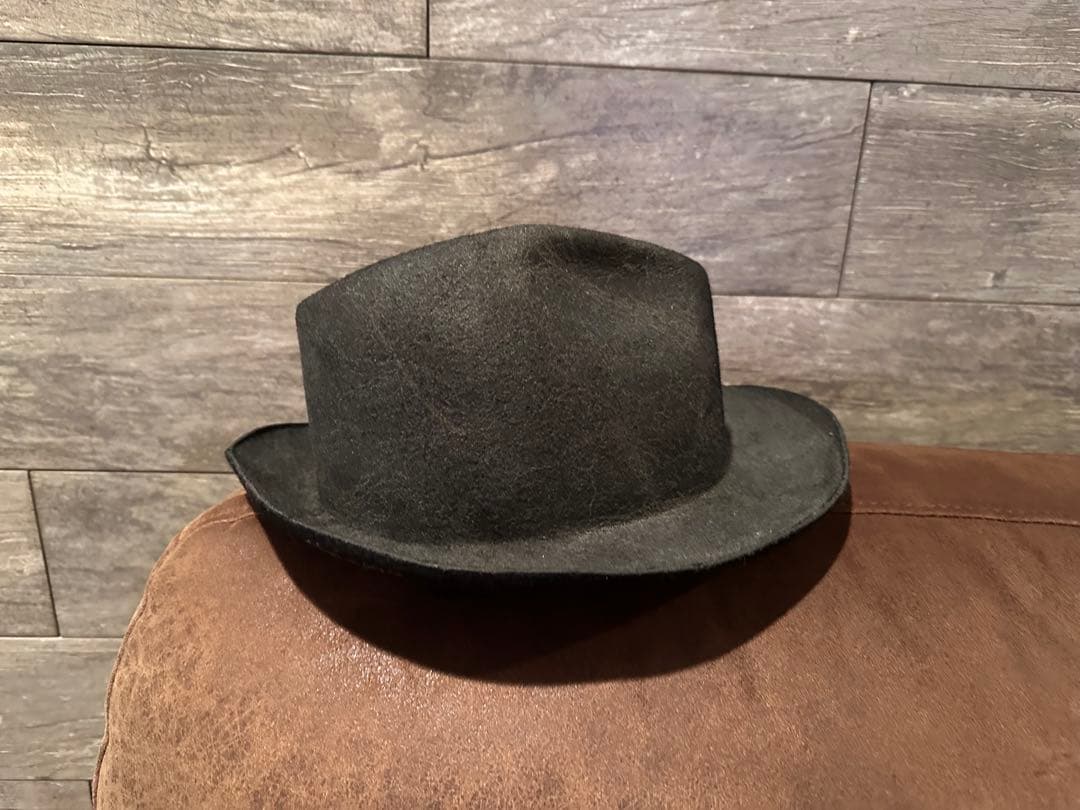 REINHARD PLANK 黒 フェルトハット　wax加工　レナード　プランク