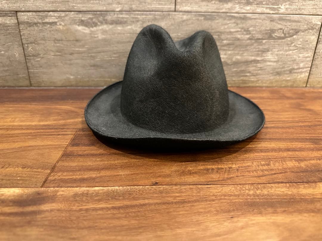 REINHARD PLANK 黒 フェルトハット　wax加工　レナード　プランク