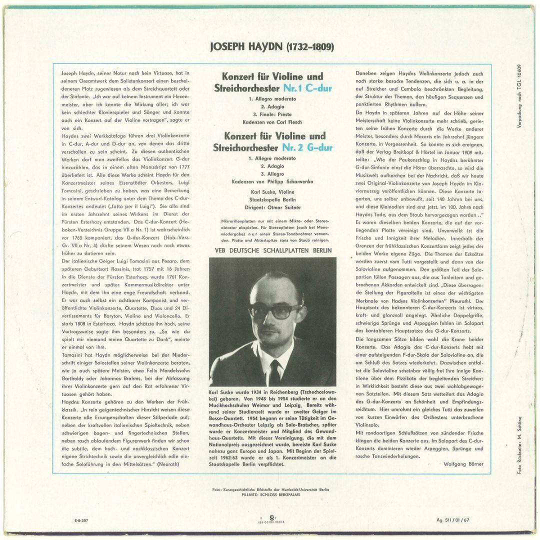 東独Eterna 825560 V字　ハイドン ヴァイオリン協奏曲　ズスケ