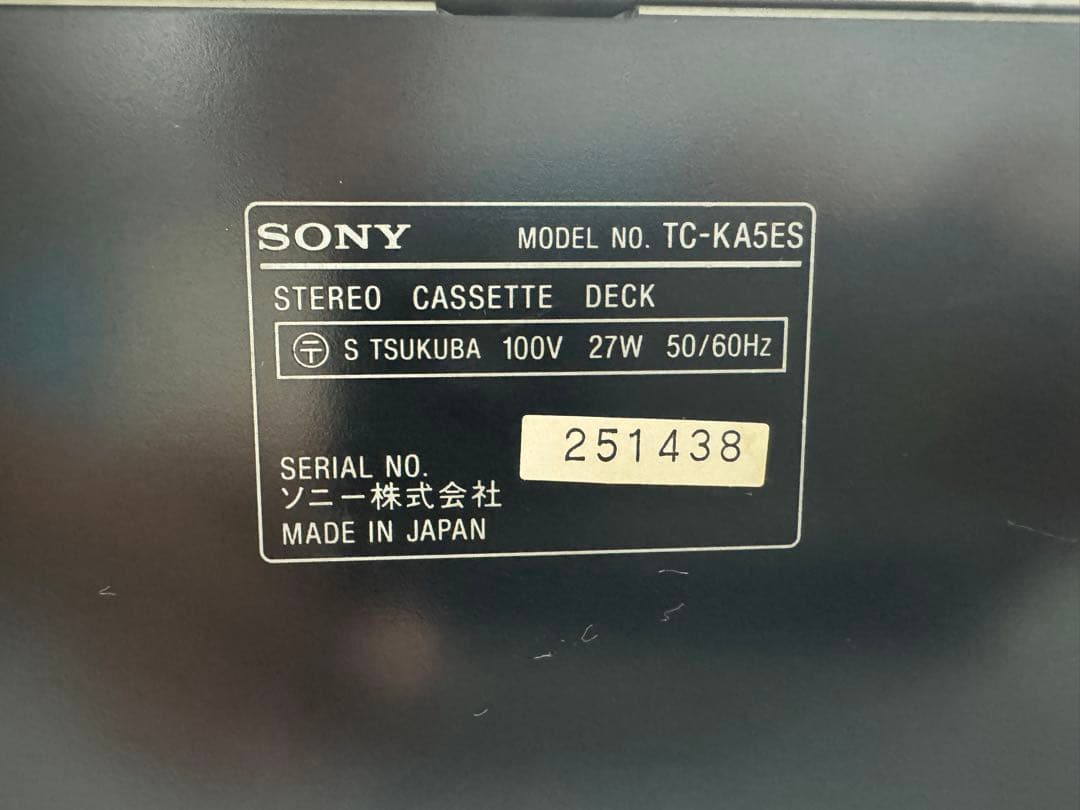 SONY ソニー TC-KA5ES カセットデッキ ジャンク品