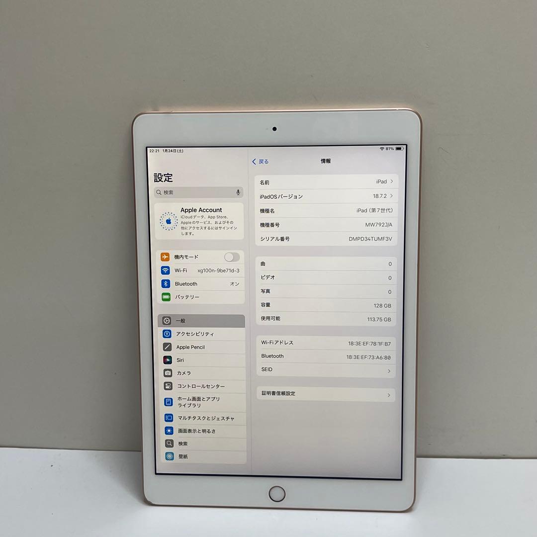 iPad 第7世代 128GB A2197 Wi-Fi 84%