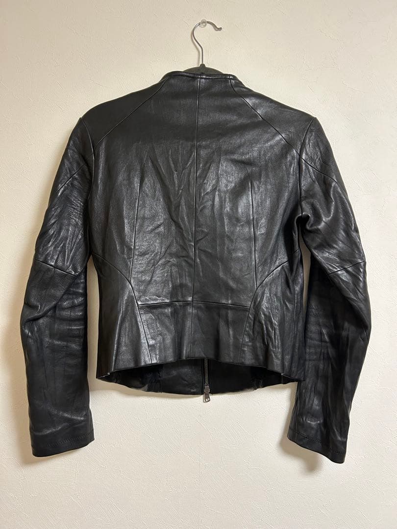 bajra ノーカラーレザージャケット ラムレザー