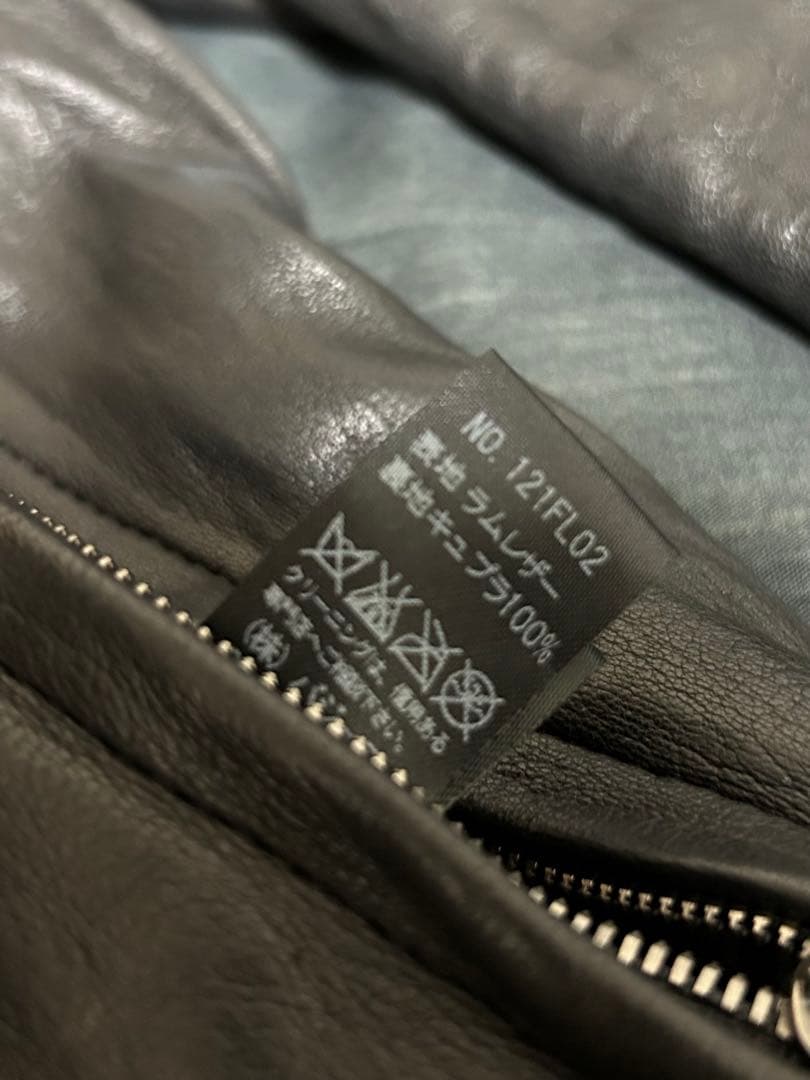 bajra ノーカラーレザージャケット ラムレザー