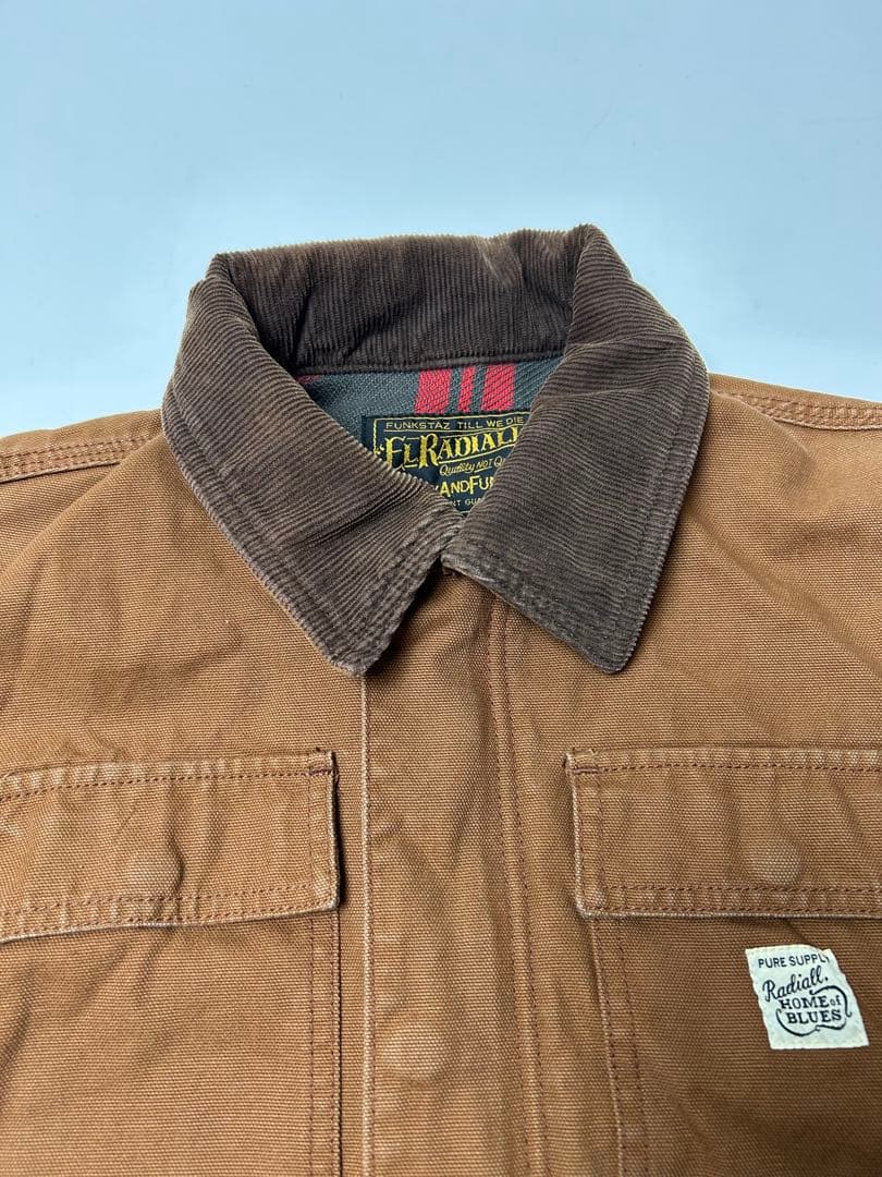 RADIALL ブラウン　カバーオール　コーデュロイ襟　Mサイズ